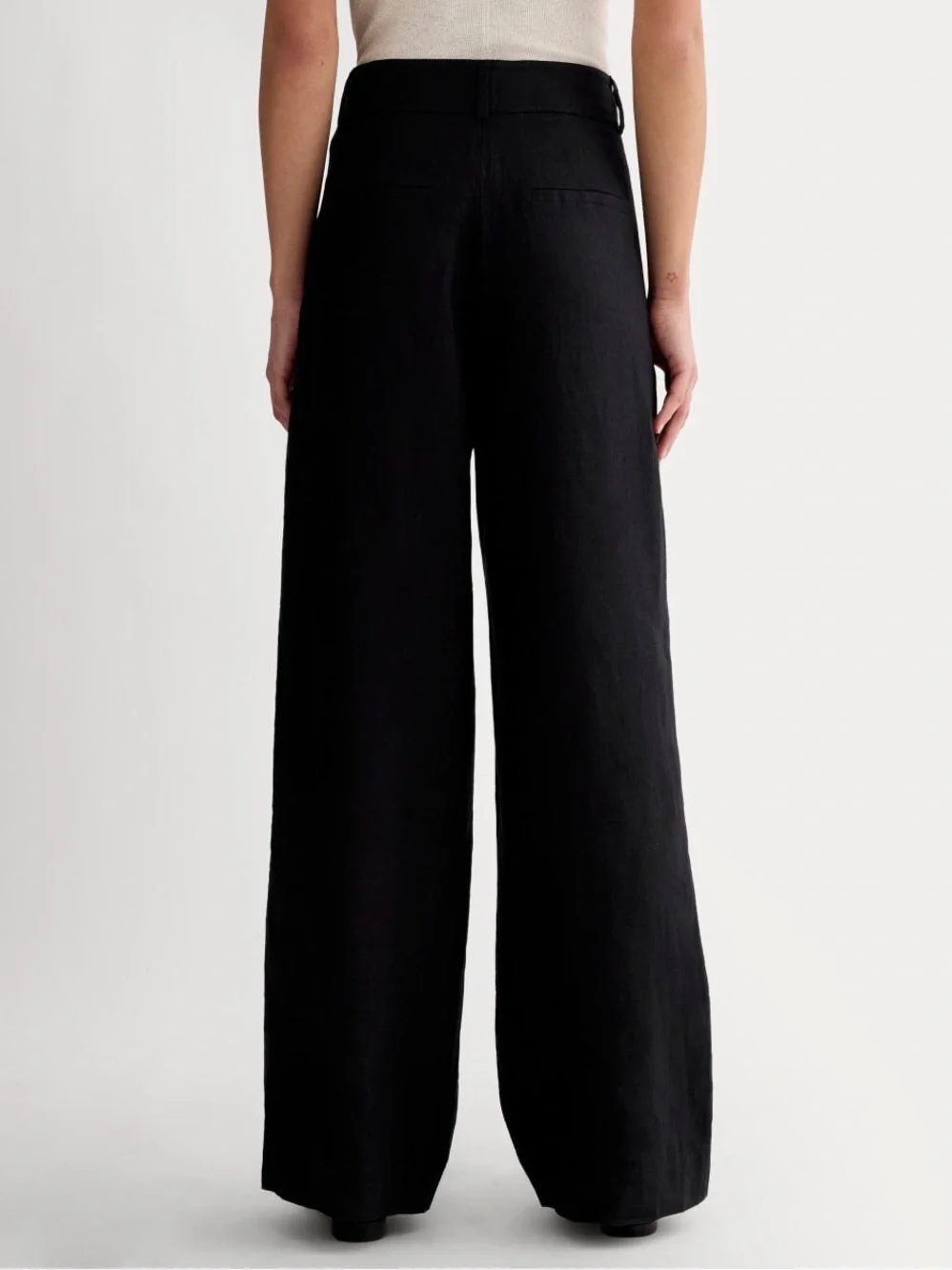 Everlane The Linen Way-High Drape Pant Black Wide Leg Classic Trousers Sz 6 NWT